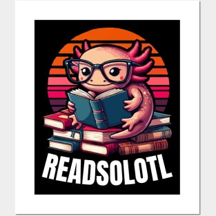 Readsolotl, Axolotl Reading Books Posters and Art